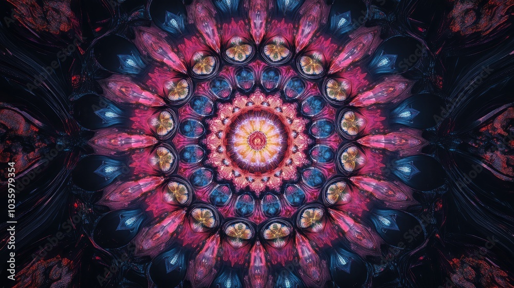Obraz premium Fantasy 3D kaleidoscope illustration