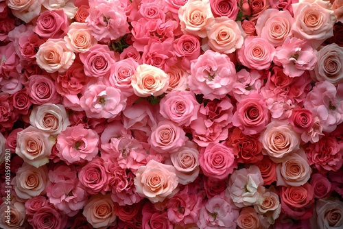 Pink flower wall