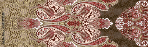 Intricate vintage paisley pattern with floral elements in warm shades. This seamless vector illustration is ideal for textiles, wallpaper, and packaging designs.
