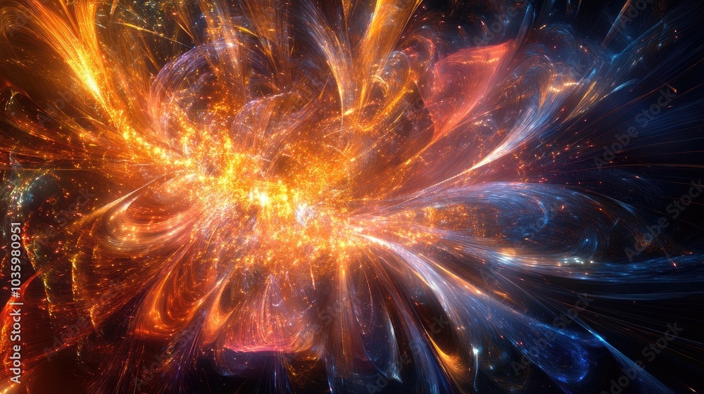 Festive fireworks display celebrating the New Year with an abstract holiday atmosphere