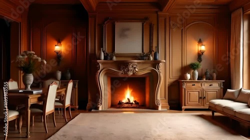 interior of a fireplace