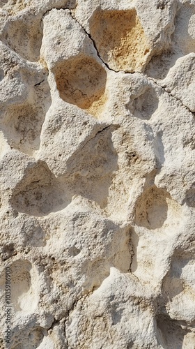 Close-Up of Rough White Rock Texture with Natural Patterns photo