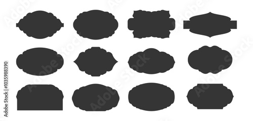 Label or Emblem Set. Border or Frame Graphic Elements