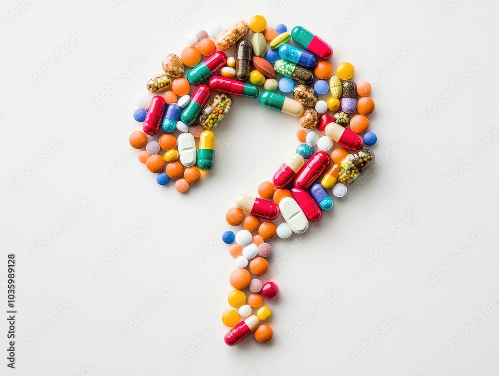 pills on white background pills on white background