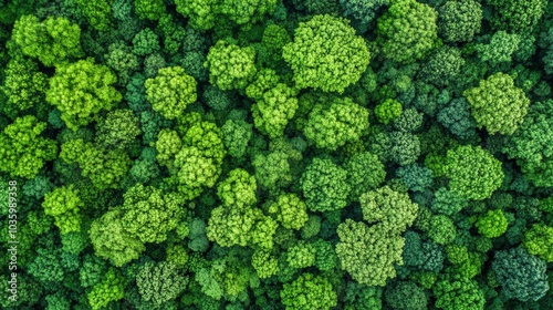 Aerial View of Lush Green Forest Canopy