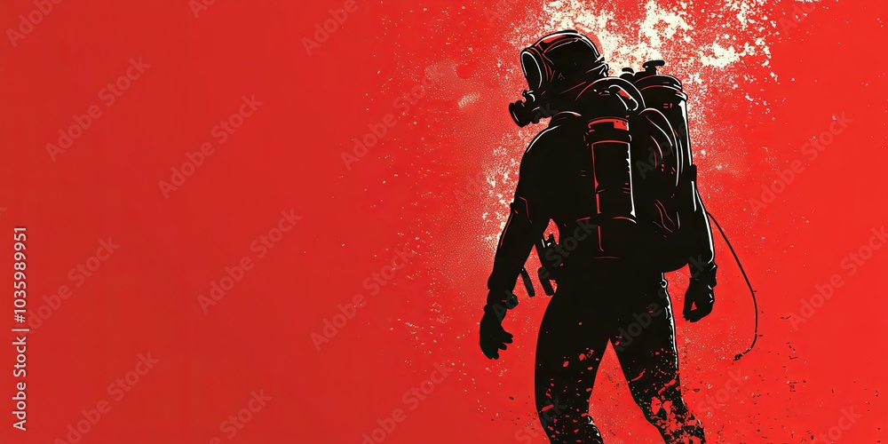 Silhouette of an Astronaut in a Red Background Silhouette of an Astronaut in a Red Background