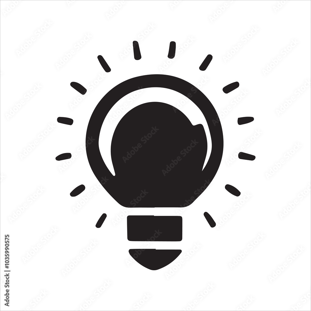 Creative lightbulb idea concept Silhouette for innovation and energy solutions vector Creative lightbulb idea concept Silhouette for innovation and energy solutions vector