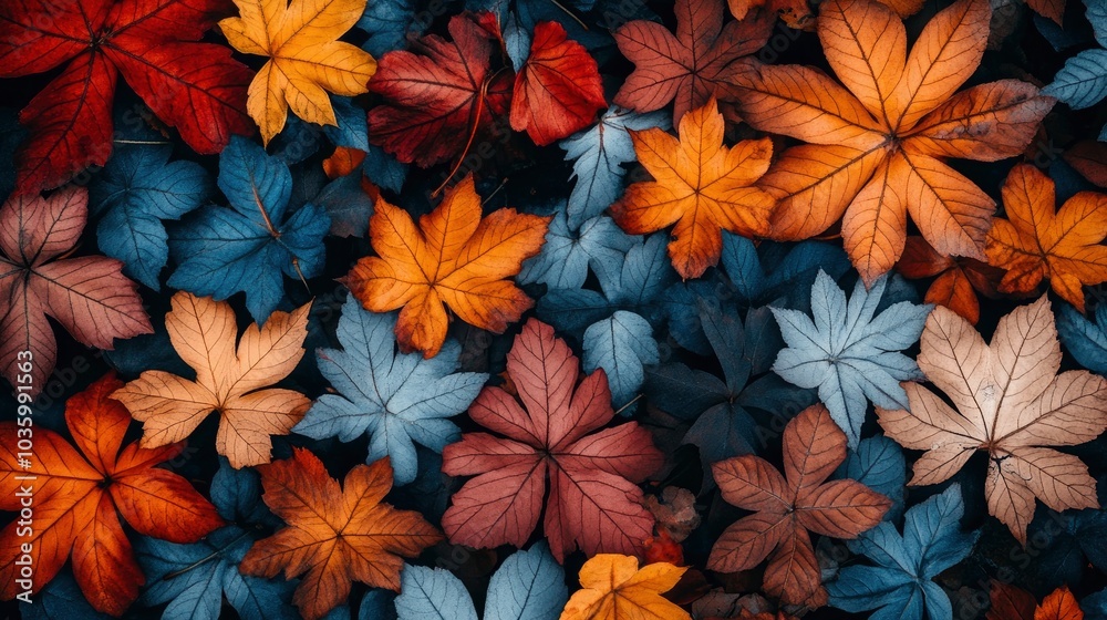 Fototapeta premium Autumn Leaves Pattern Background