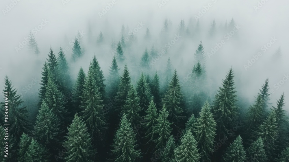 Fototapeta premium Misty Forest Canopy