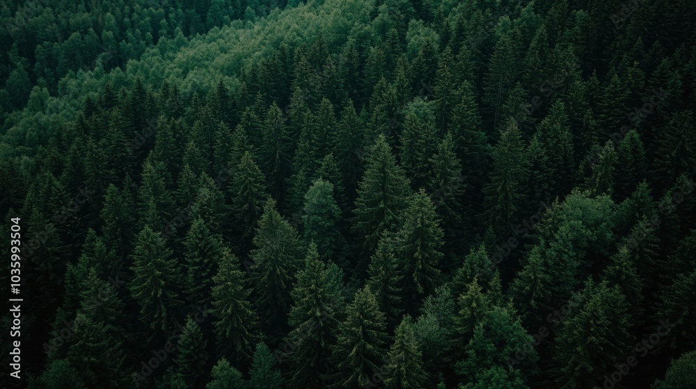 Aerial View of a Dense Evergreen Forest Aerial View of a Dense Evergreen Forest