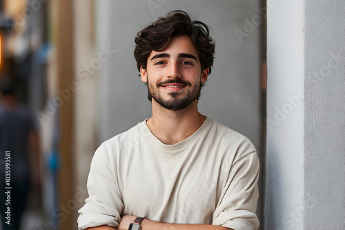 Portrait of a happy young casual man standing