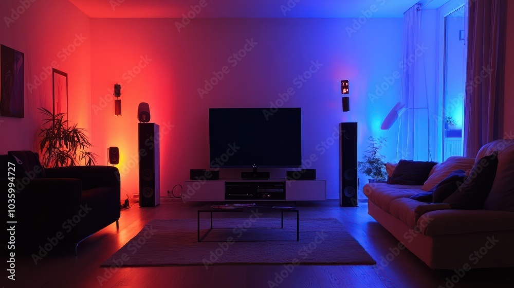 Using colored LED lights in your living room and home cinema - Smart home technology. Using colored LED lights in your living room and home cinema - Smart home technology.