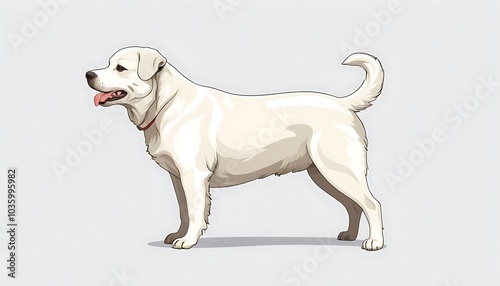 white dog animal  real or illustration vector art image, background solid color. ganarated by ai image. photo