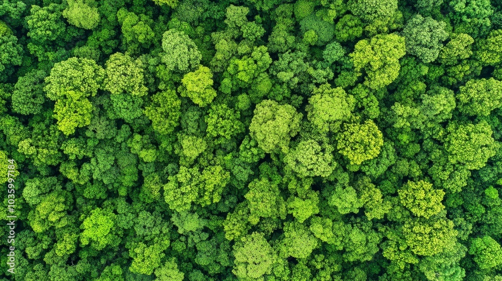 Aerial View of Lush Green Forest Canopy
