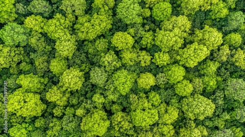 Aerial View of Lush Green Forest Canopy