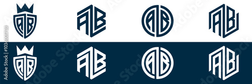 Typography AB letter logo design
