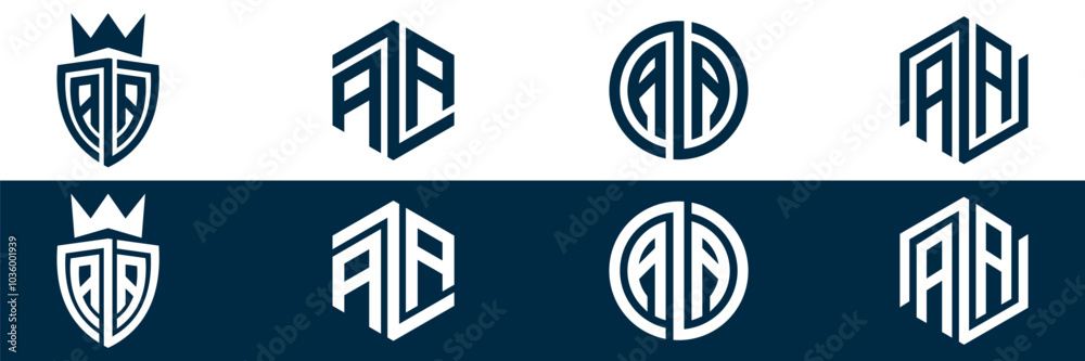 Typography AA letter logo design