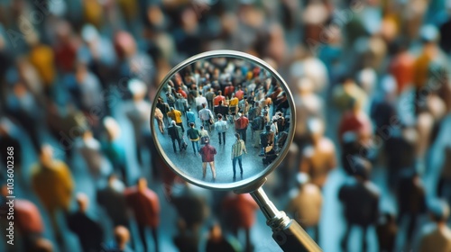 Wallpaper Mural Customer research for marketing, study user behavior or analyze target group for advertising and marketing concept, businessman looking at big magnifier with customer group to see data Torontodigital.ca