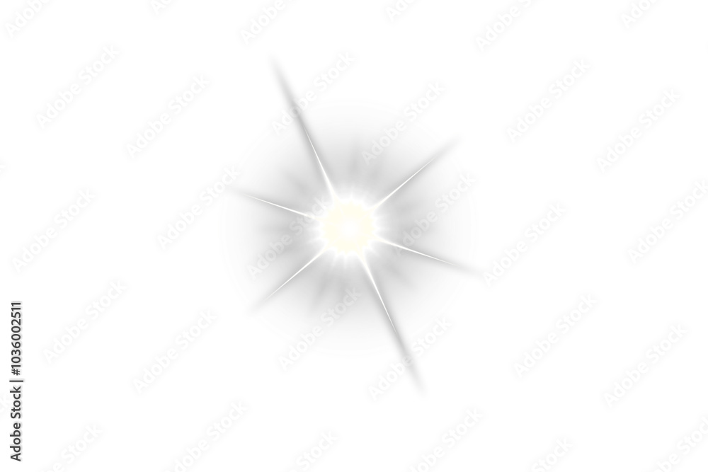 © fatima - White light flare effect isolated on transparent background. Sparkling lens flare. Glowing starlight PNG. Silver light PNG. Flash light. Shining star. Star burst with sparkles. Spotlight. Glow element