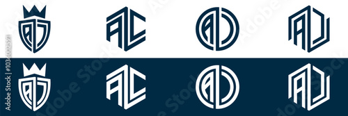 Typography AC letter logo design