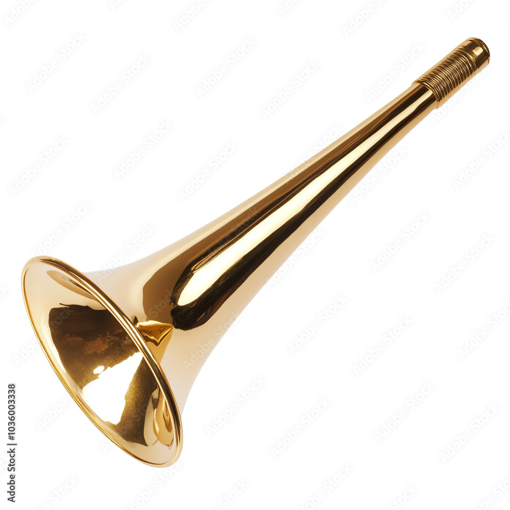 Obraz premium Brass trumpet, white isolated background