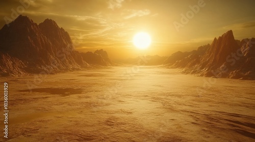 Golden Desert Realizing Hidden Wealth of Barren Lands Under Radiant Sun
