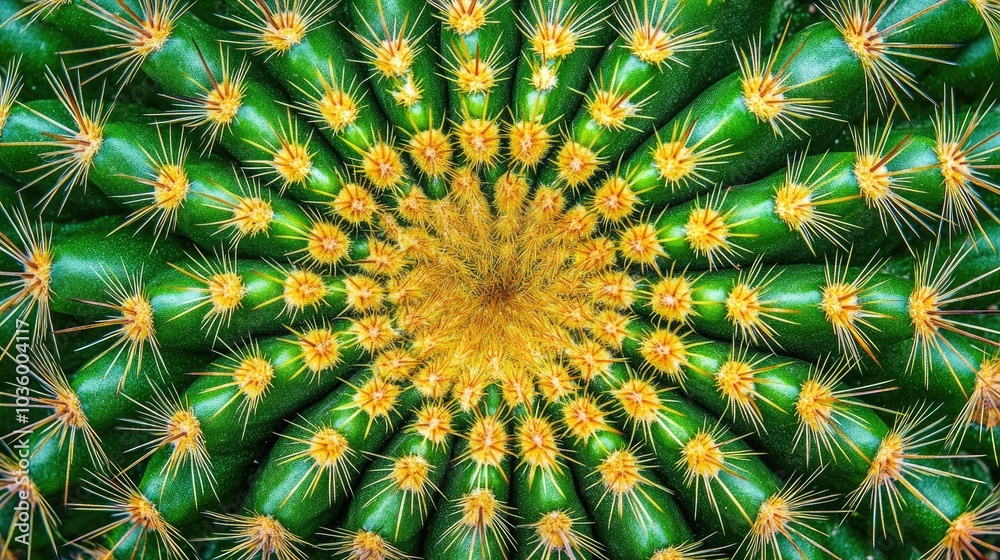 Stunning Close-Up of a Cactus with Radiating Spines Stunning Close-Up of a Cactus with Radiating Spines