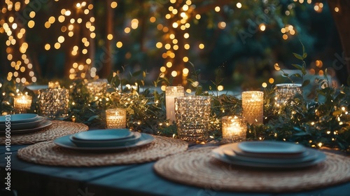 Cozy Outdoor Dining with Twinkling Lights