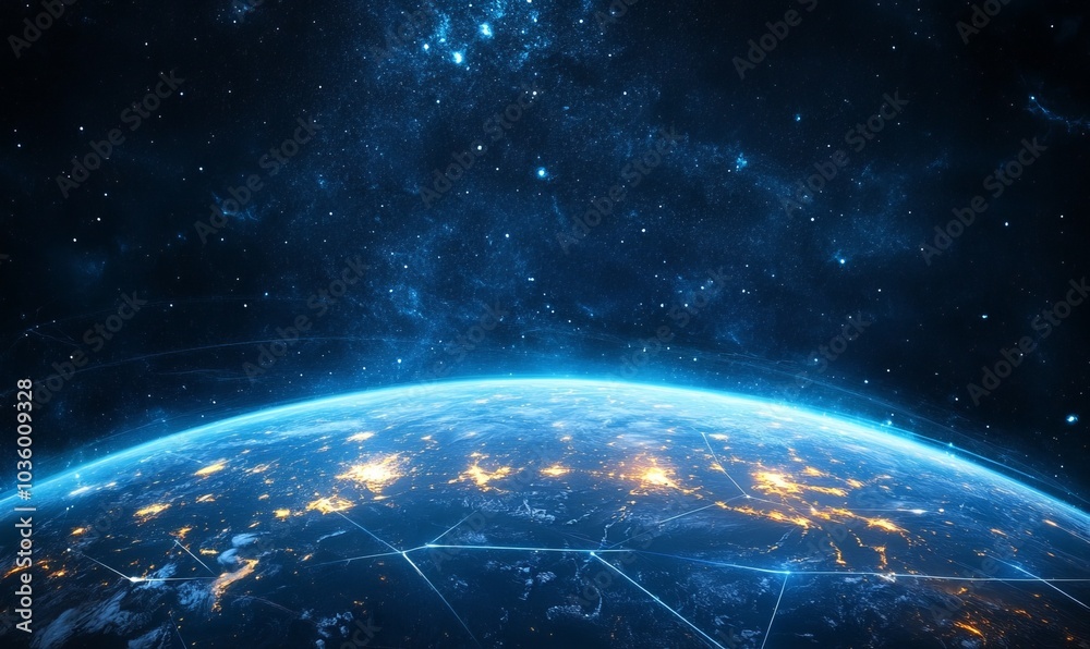 Obraz premium internet connection in outer space