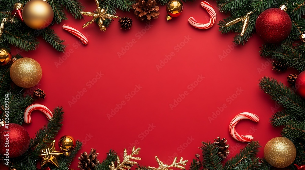 Elegant Winter Holiday Decorations with Red Accents and Glowing Christmas Ornaments Elegant Winter Holiday Decorations with Red Accents and Glowing Christmas Ornaments