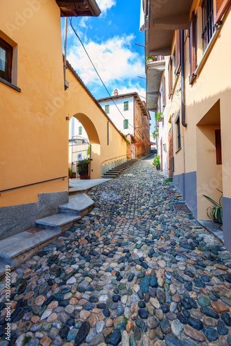 Fototapeta Naklejka Na Ścianę i Meble -  Views of the old city centre of Cocconato, small village in the Monferrato (Italy, Piedmont Region, Asti Province). This area is world famous for its valuable red wines and is UNESCO Site since 2014