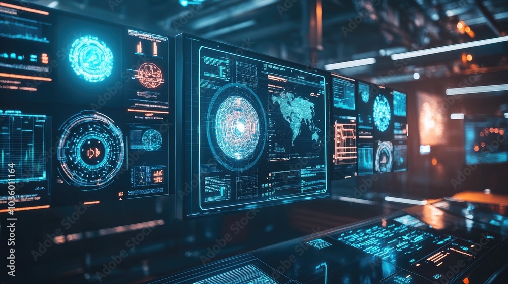 Futuristic Technology Dashboard with Data Visualization Futuristic Technology Dashboard with Data Visualization