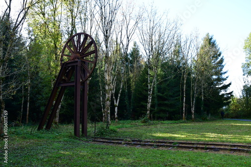 Coal mining wheel, Castlecomer Discovery Park, Castlecomer, Co. Kilkenny, Ireland
