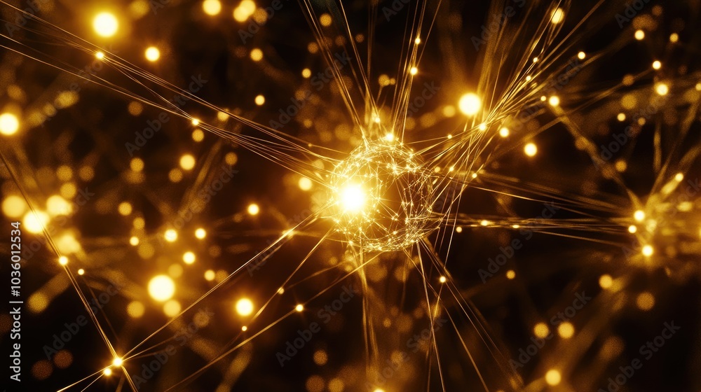 Fototapeta premium Glowing Neural Connections in Dark Background