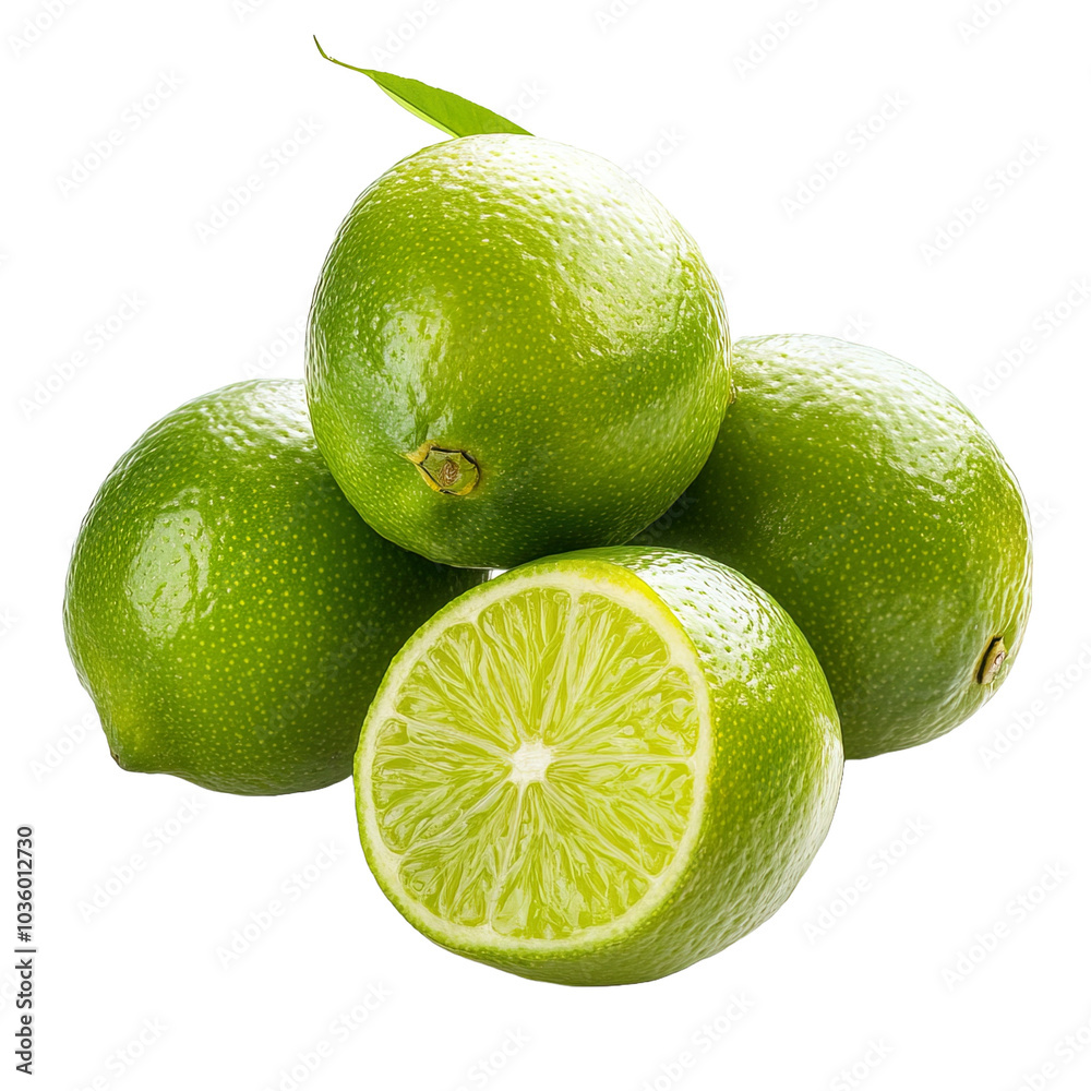 Limes isolated on transparent background. Limes isolated on transparent background.