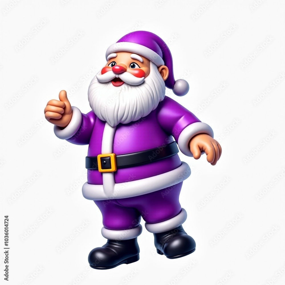Violet Santa Christmas ornament with a smooth, glossy surface against a white background. Perfectly realistic and ideal for holiday decor. Violet Santa Christmas ornament with a smooth, glossy surface against a white background. Perfectly realistic and ideal for holiday decor.