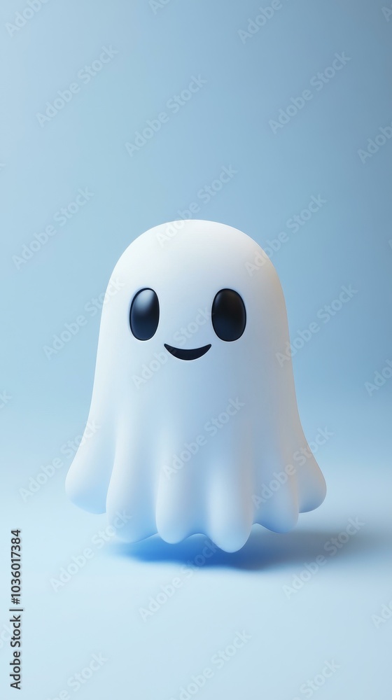 Adorable 3D of a smiling white ghost, perfect for Halloween, kids, or a whimsical theme. Fun, friendly, and charming. Adorable 3D of a smiling white ghost, perfect for Halloween, kids, or a whimsical theme. Fun, friendly, and charming.