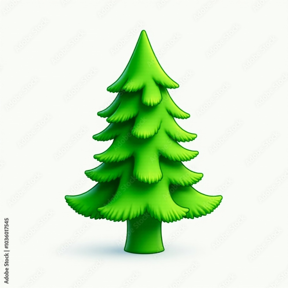 Fototapeta premium Green tinsel Christmas ornament with a perfectly smooth and polished finish on a white background. Realistic and festive for holiday decor.