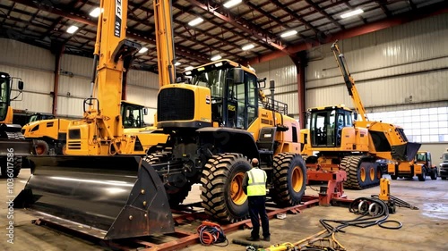 Heavy Machinery Maintenance Instructor. Maintenance Lesson. Heavy equipment Excavator, Bulldozer, Crane, Road Roller, Forklift.