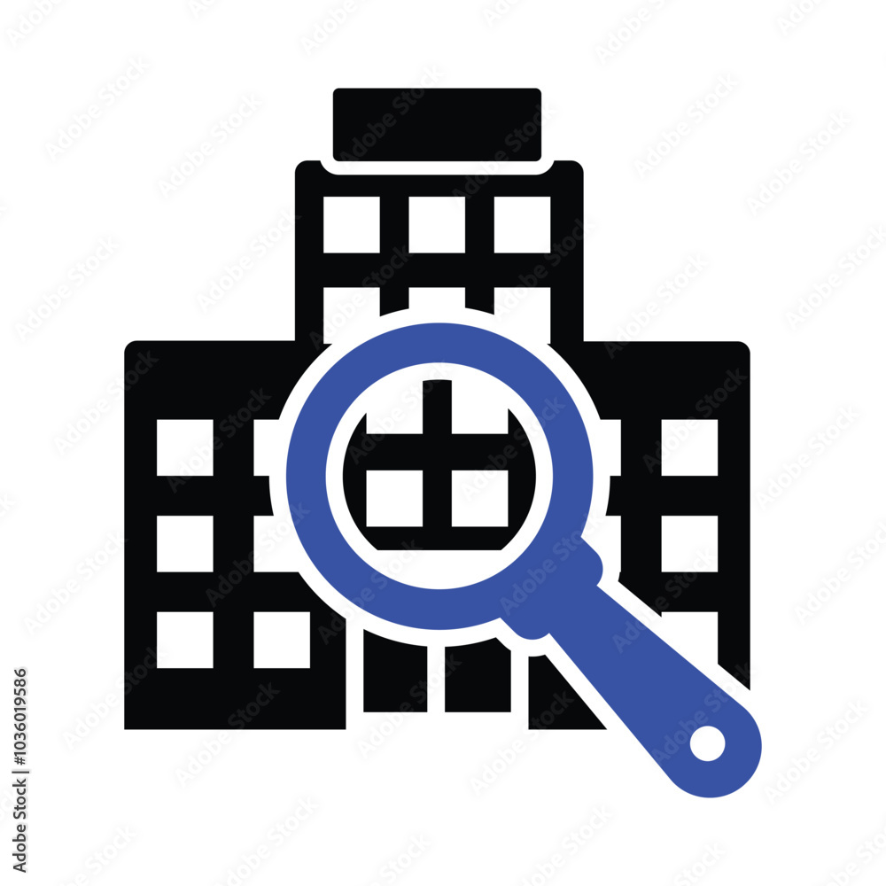 Fototapeta premium Search Hotel Icon