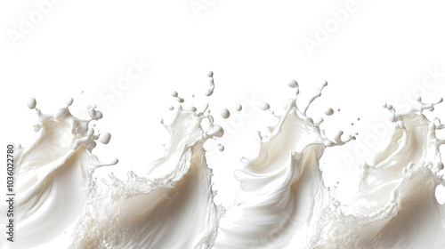 Creamy Splashes of Coconut Milk and Yogurt Swirling in Waves Generative AI photo