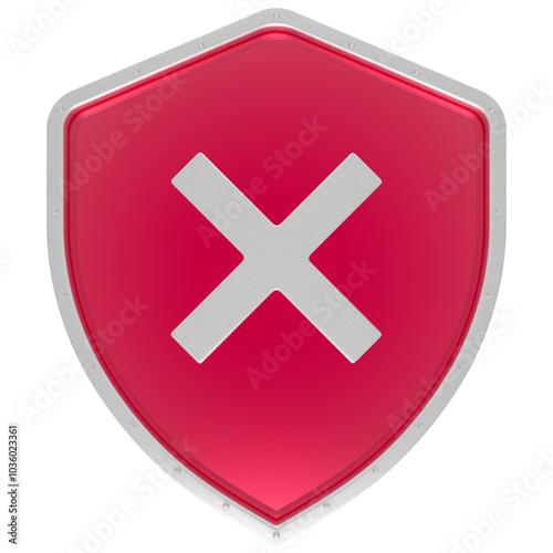 3d security rejection symbol isolated transparent background