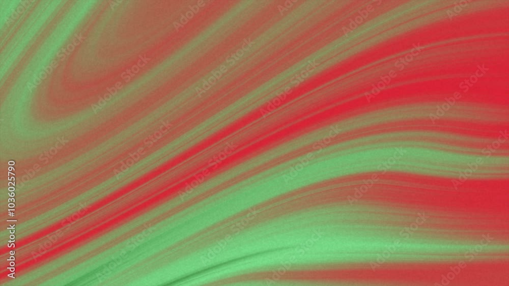 Red and green wavy background with blurred lines perfect for festive designs, holiday promotions, abstract backgrounds, Christmas projects.