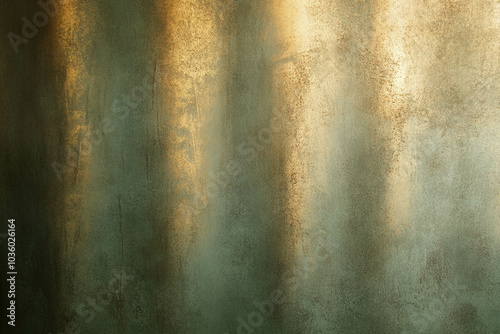 Textured Green and Gold Wall Background