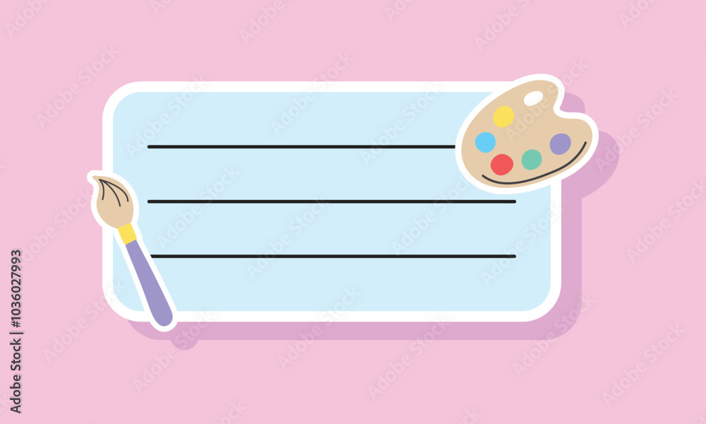 Hand drawn school notebook label. Vector illustration Hand drawn school notebook label. Vector illustration