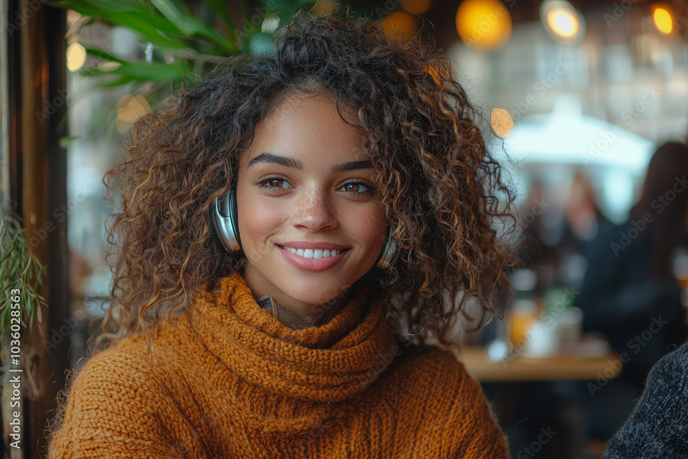 A person using a hearing aid enjoying a conversation at a cafe, promoting inclusivity in social settings. Concept of communication. A person using a hearing aid enjoying a conversation at a cafe, promoting inclusivity in social settings. Concept of communication.