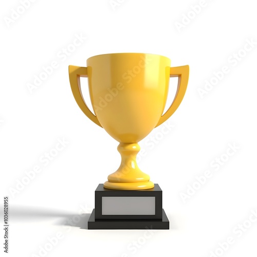 Golden Trophy Cup on Black Base 