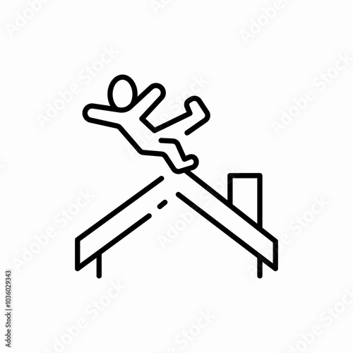 man falls from height icon sign vector