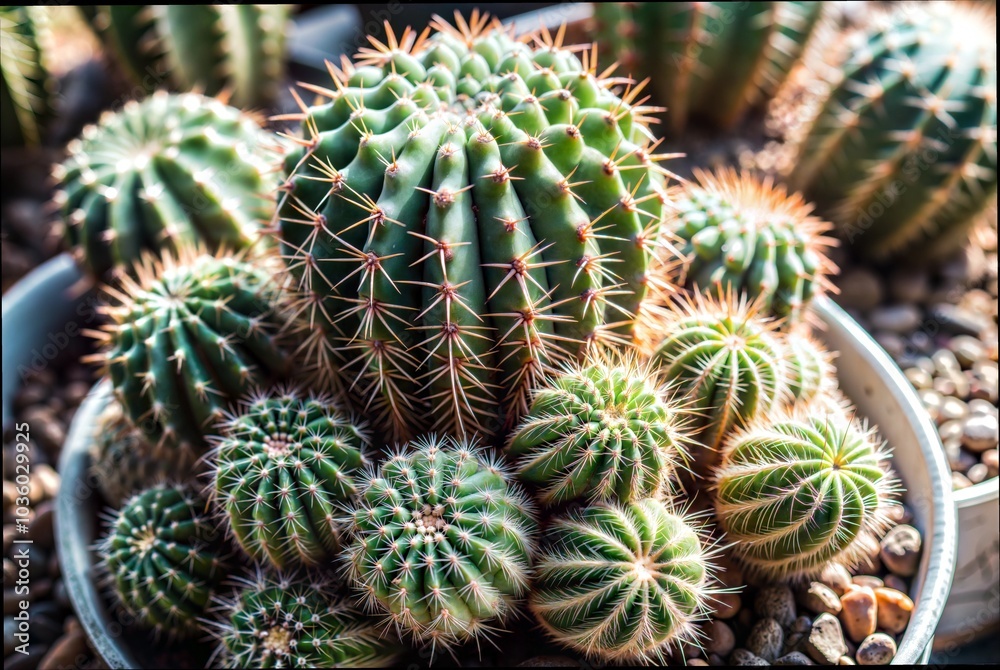 Close-up of a Cactus with Detailed Texture Close-up of a Cactus with Detailed Texture