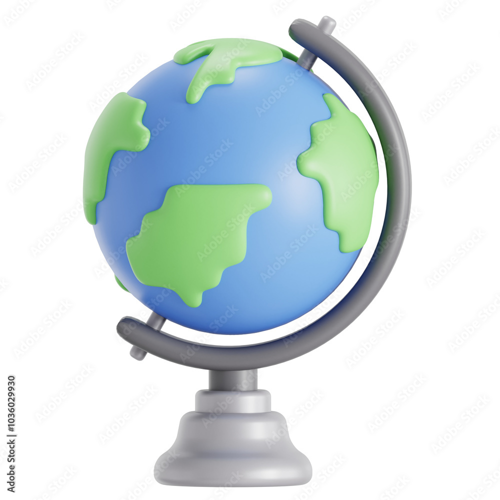 3D icon of tlobe of planet Earth for kids learning 3D icon of tlobe of planet Earth for kids learning